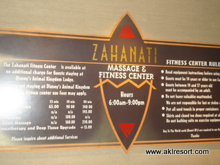 Zahanati Spa And Fitness Center Disney S Animal Kingdom Lodge Fansite