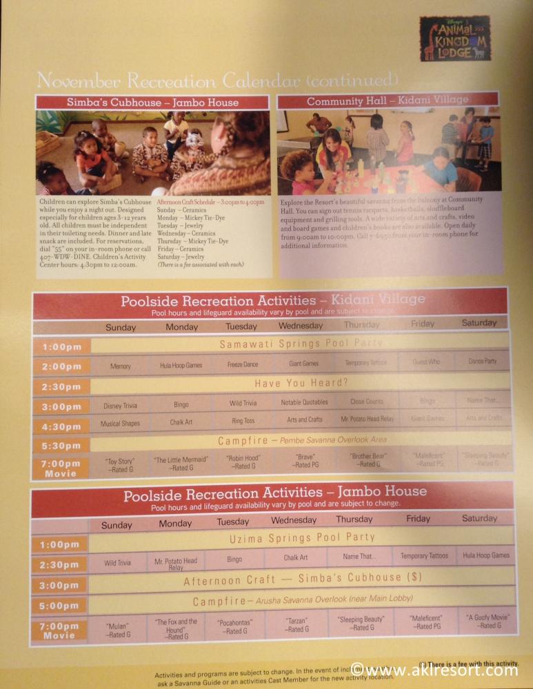 November 2014 Activity Calendar page 2