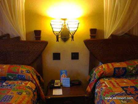 Bedside table and lamps